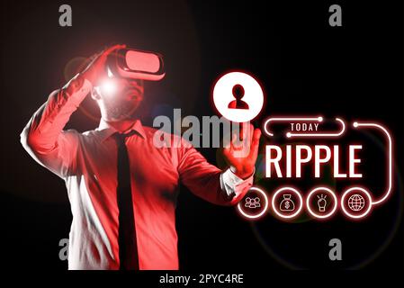 Inspiration showing sign Ripple. Word Written on small wave or series of them surface of water caused slight breeze Stock Photo