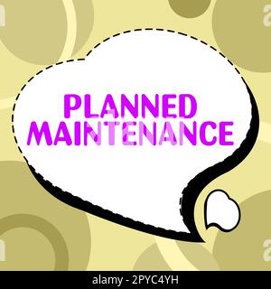 Writing displaying text Planned Maintenance. Business overview Check ups to be done Scheduled on a Regular Basis Stock Photo