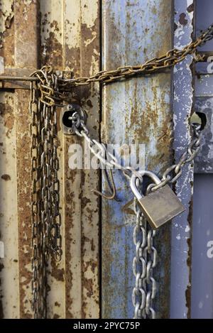 Padlock with a chain Stock Photo
