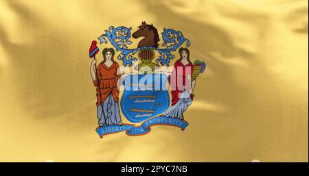 Close-up of the New Jersey state flag Stock Photo