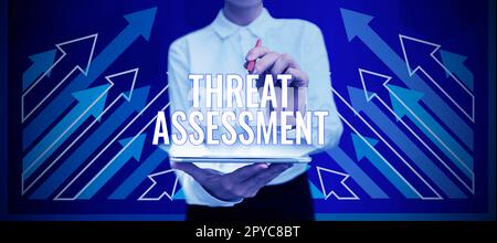 Text sign showing Threat Assessment. Internet Concept determining the seriousness of a potential threat Stock Photo