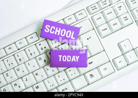 Writing displaying text School. Business approach any institution which instruction is given in particular discipline Stock Photo