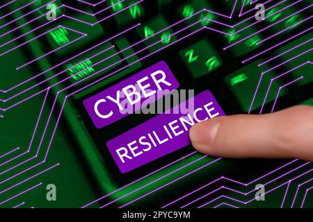 Text caption presenting Cyber Resilience. Business idea measure of how well an enterprise can manage a cyberattack Stock Photo