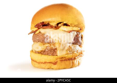 fresh tasty burger isolated on white Stock Photo