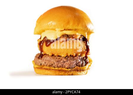 fresh tasty burger isolated on white Stock Photo