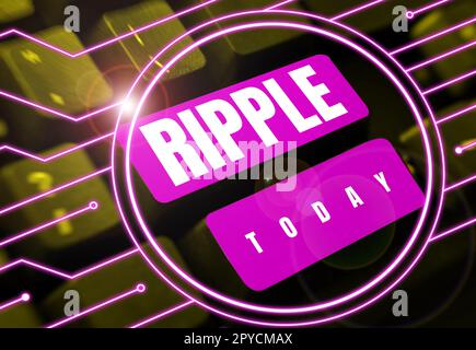 Inspiration showing sign Ripple. Business approach small wave or series of them surface of water caused slight breeze Stock Photo