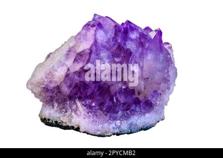 Isolated purple amethyst crystal stone Stock Photo