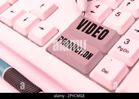 Writing displaying text Video Production. Business showcase process of converting an idea into a video Filmaking Stock Photo