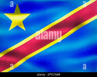 Democratic Republic of the Congo flag - realistic waving fabric flag ...