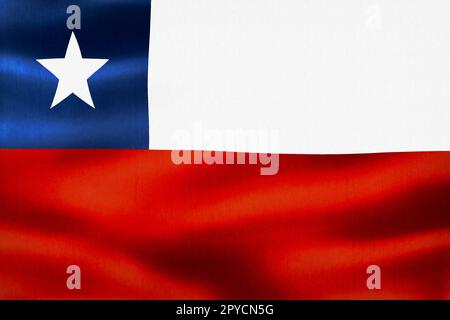 Chile flag - realistic waving fabric flag Stock Photo