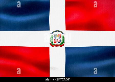 Dominican Republic flag - realistic waving fabric flag Stock Photo - Alamy