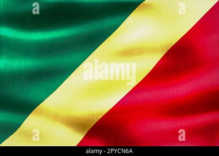 Republic of the Congo flag - realistic waving fabric flag Stock Photo ...
