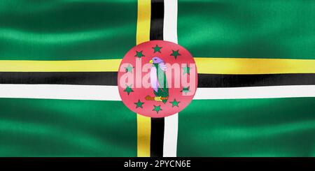 Dominica flag - realistic waving fabric flag Stock Photo