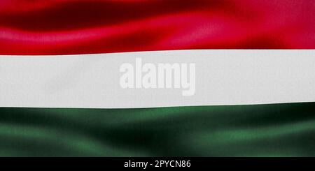 3D-Illustration of a Hungary flag - realistic waving fabric flag Stock Photo