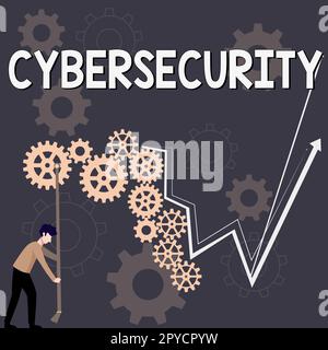 Handwriting text Cybersecurity. Concept meaning state of protection against the illegal use of electronic data Stock Photo