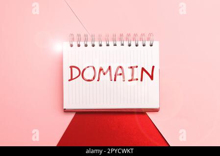 Conceptual display Domain. Business overview distinct subset of Internet with addresses sharing common suffix Stock Photo