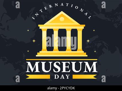 International Museum Day on May 18 Illustration with Building Gallery or Artworks in Flat Cartoon Hand Drawn for Web Banner or Landing Page Templates Stock Photo