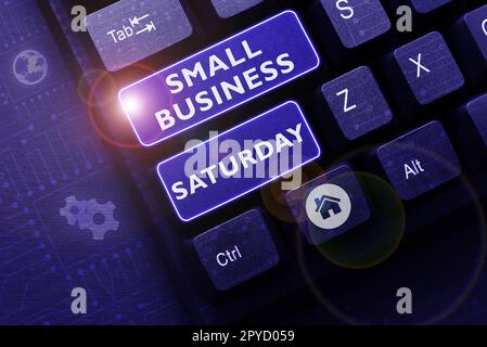 Inspiration showing sign Small Business Saturday. Word Written on American shopping holiday held during the Saturday Stock Photo