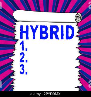 Sign displaying Hybrid. Word for offspring of two plants or animals of different species or varieties Stock Photo
