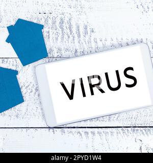 Text showing inspiration Virus. Word for infective agent that consists nucleic acid molecule in protein coat Stock Photo