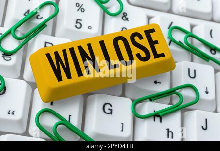 Text caption presenting Win Lose. Internet Concept Compare possibilities what if everything goes well or wrong Stock Photo