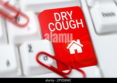 Handwriting text Dry Cough. Concept meaning cough that are not