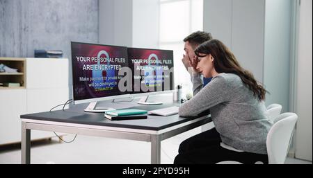 Ransomware Malware Attack And Breach Stock Photo