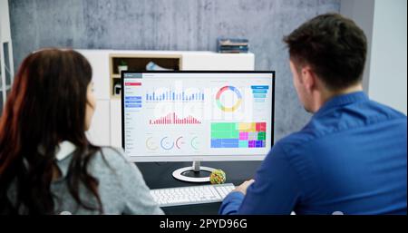 Financial Business Analytics Data Dashboard Stock Photo