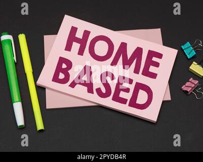 Writing displaying text Home Based. Business showcase banking transactions are performed directly by telephone Stock Photo