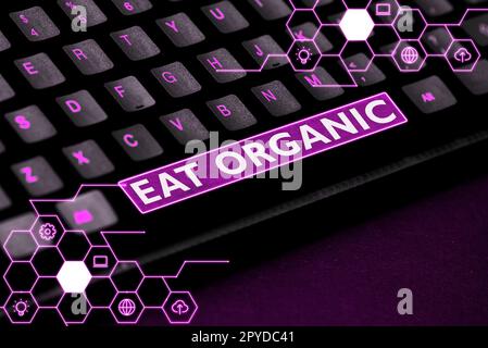 Text caption presenting Eat Organic. Internet Concept Reduction of eating sweets Diabetic control dieting Stock Photo