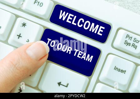 Handwriting text Welcome To Our Team. Concept meaning introducing another person to your team mates Stock Photo