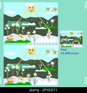 find 10 differences rebus for children under 6 years old, presented by ...