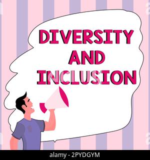 Writing displaying text Diversity And Inclusion. Business overview range human difference includes race ethnicity gender Stock Photo