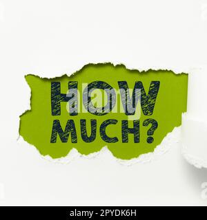 Text caption presenting How Much. Business idea ask about the amount or cost of something What amount or price Stock Photo