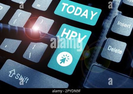 Text showing inspiration Hpv. Business overview Group of viruses that affect your skin and the moist membranes Stock Photo