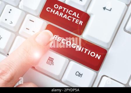 Writing displaying text Optical Character Recognition. Business concept the identification of printed characters Stock Photo