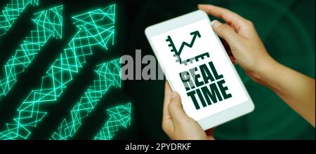 Inspiration showing sign Real Time. Concept meaning the actual time during which a processes or events occurs Stock Photo