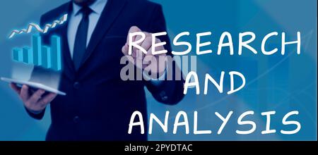 Conceptual display Research And Analysis. Internet Concept Strategic Thinking and Decision Making existing or new Stock Photo