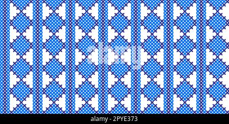 Ukrainian blue modern cross stitch pattern. Ukrainian folk, ethnic pattern for cloth, fabric, textile design Stock Vector