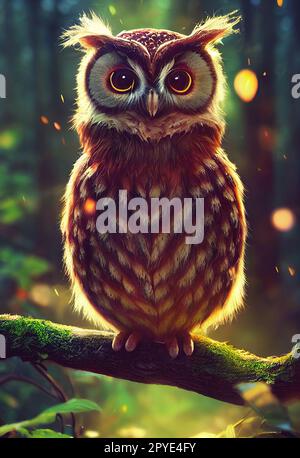 Portrait of a cute baby owl. Stock Photo