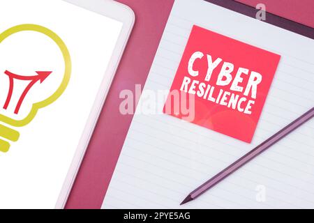 Text caption presenting Cyber Resilience. Word Written on measure of how well an enterprise can manage a cyberattack Stock Photo