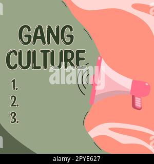 Text caption presenting Gang Culture. Business concept particular organization of criminals or group of gangsters that follow ones habits Stock Photo