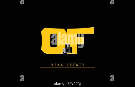 Real Estate letters Modern Creative logo OF , FO Stock Vector