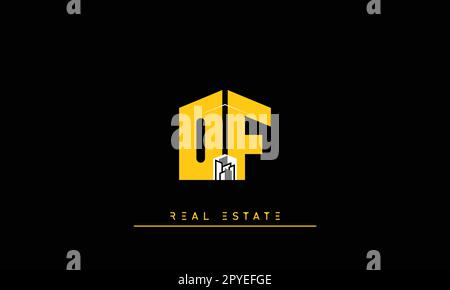 Real Estate letters Modern Creative logo OF , FO Stock Vector
