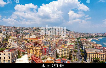 View of the city of Naples from the Posillipo district. Stock Photo
