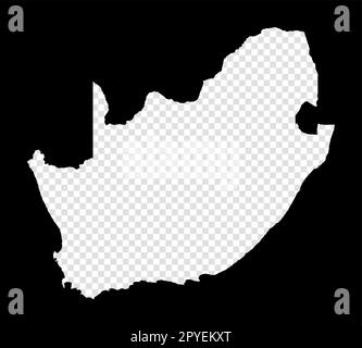 South Africa - solid black outline border map of country area. Simple ...