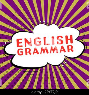 Text sign showing English Grammar. Internet Concept courses cover all levels of speaking and writing in english Stock Photo