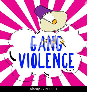 Inspiration showing sign Gang Violence. Business approach infringement of the laws caused by group of criminals and gangsters Stock Photo