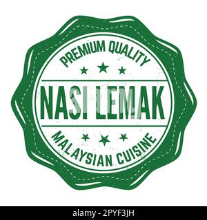 Nasi Lemak grunge rubber stamp on white background, vector illustration Stock Vector