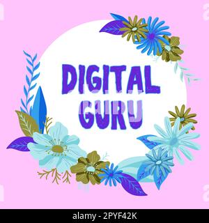 Text sign showing Digital Guru. Internet Concept teacher and intellectual guide in matters of fundamental concern of electronics Stock Photo